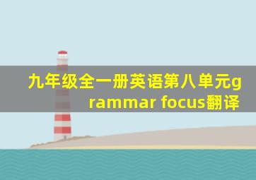 九年级全一册英语第八单元grammar focus翻译